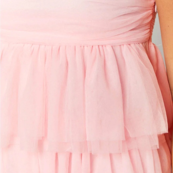 NWT Strapless Pink Ruffle Dress - Picture 3 of 7